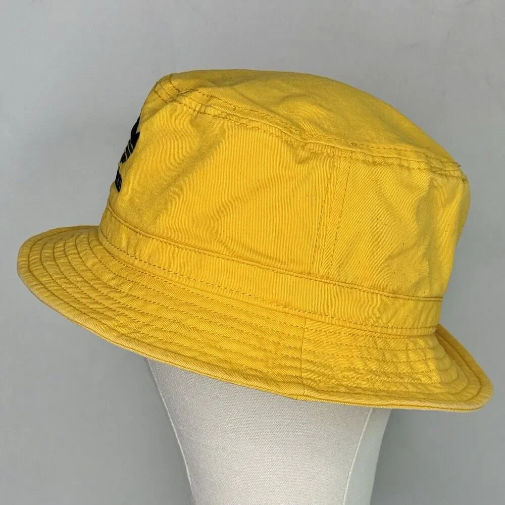 ADIDAS Bucket Hat Unisex Sz O/S Mustard Yellow Black Logo Summer Beach - READ